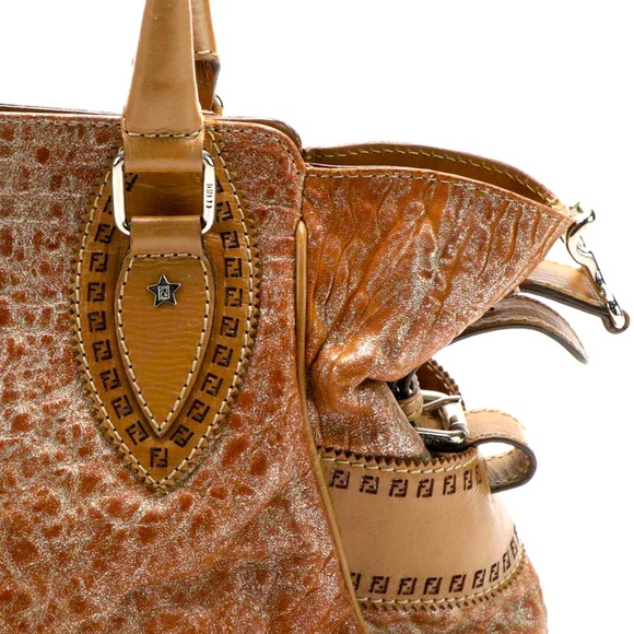 Fendi Etniko De Jour Metallic Copper Pebbled Letter Purse 101 - Picture 7 of 12